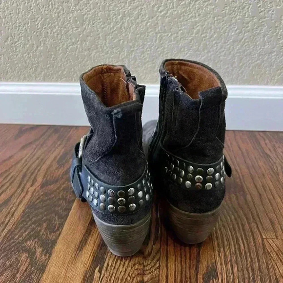 JOSEF SEIBEL Toni Studded Harness Ankle Boots Size 37/ 6.5-7 Brown Suede, - Picture 6 of 16